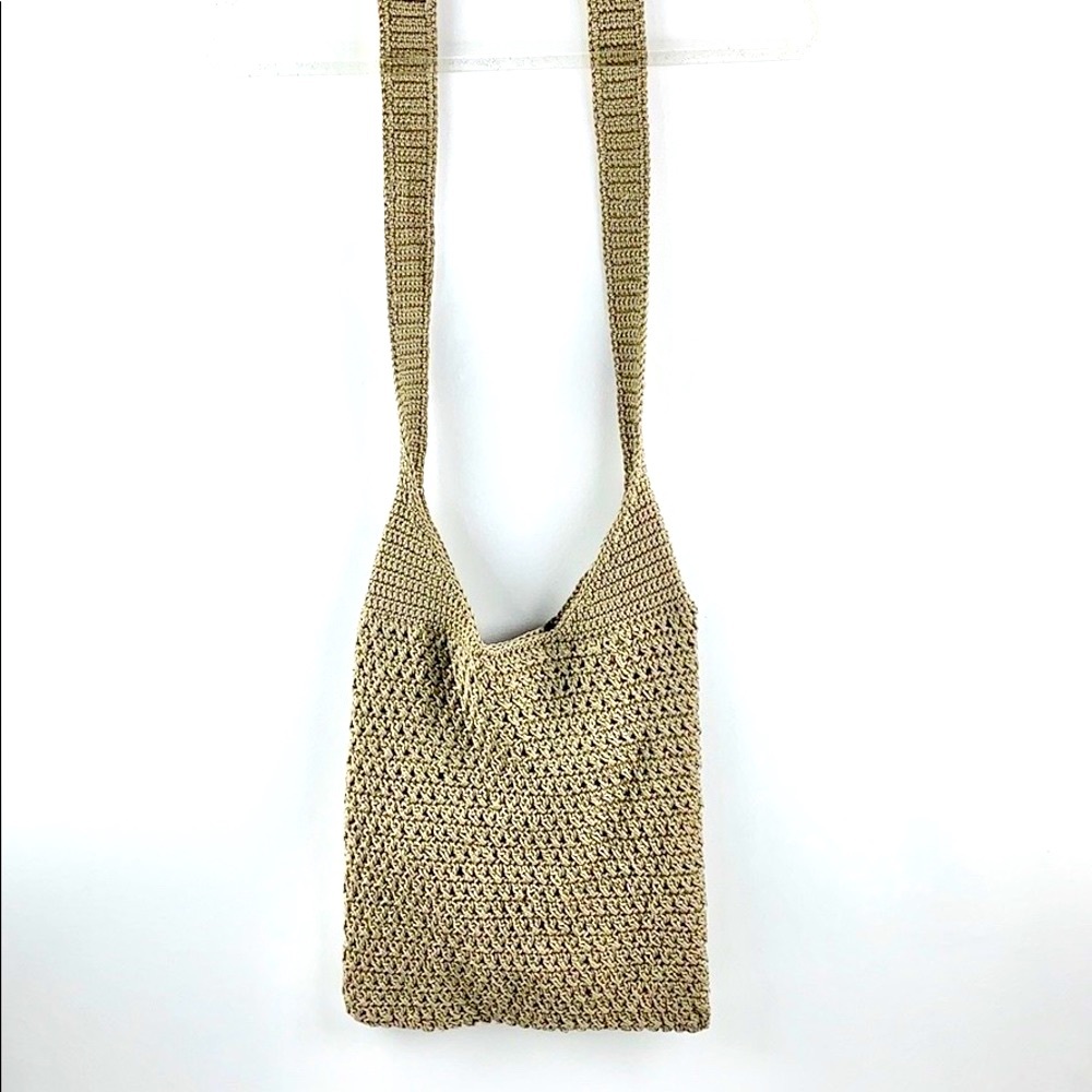 Beige Knit Hobo Purse Bag